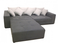 Big Sofa XXL inkl. Hocker Alcatex Grau