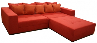 Big Sofa XXL inkl. Hocker Alcatex Rot