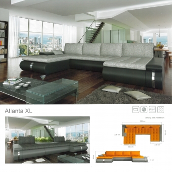 Design Wohnlandschaft mit Funktion Modell "Atlanta XL"