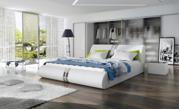 Designer Doppelbett Bett "New Haven" Polsterbett mit Bettkasten + Lattenrost ! Grösse frei wählbar!