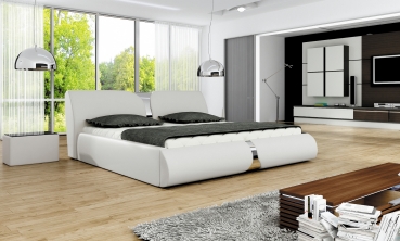 Designer Doppelbett "Rio" Bett Polsterbett mit Bettkasten + Lattenrost ! Grösse frei wählbar!