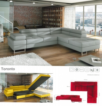 Designer Wohnlandschaft Ecksofa mit Funktion Modell "Toronto                             "