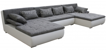 Designer Wohnlandschaft Ecksofa Sofa Couch Big U Form XXL Sitz Garnitur Stutt-BB 
